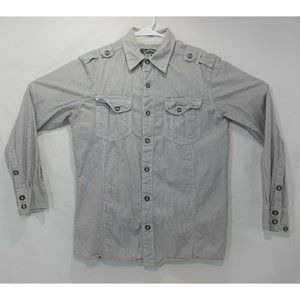 BKE by Buckle Men's Standard Fit Long Sleeve Shirt Thin Line Size